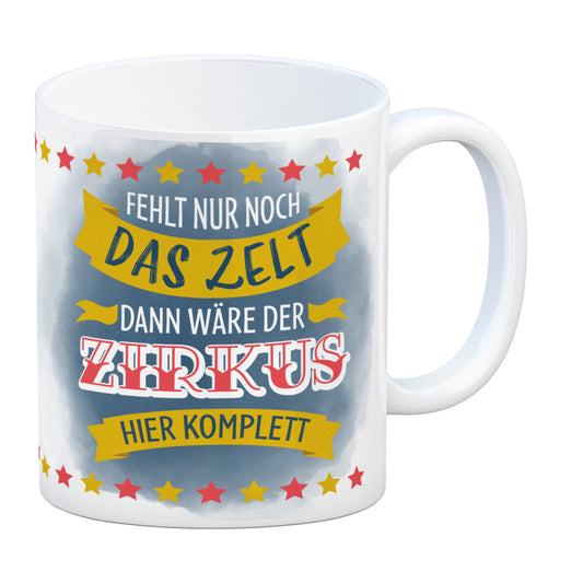 Fehlt nur noch das Zelt, dann wäre der Zirkus hier komplett Kaffeebecher