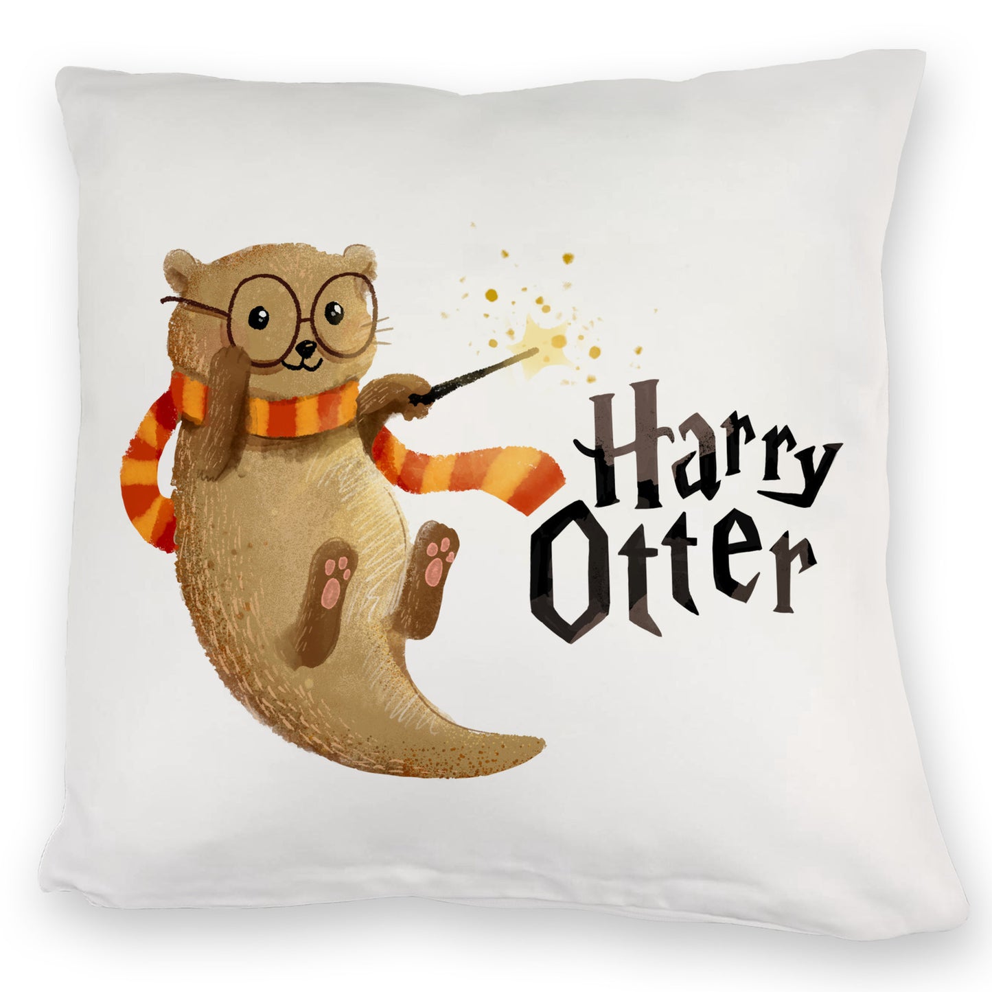 Harry Otter mit Zauberstab Kuschelkissen mit Spruch