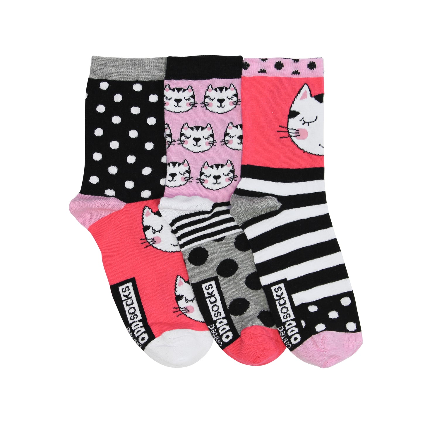 Katzen Oddsocks Socken in 37-42 im 3er Set