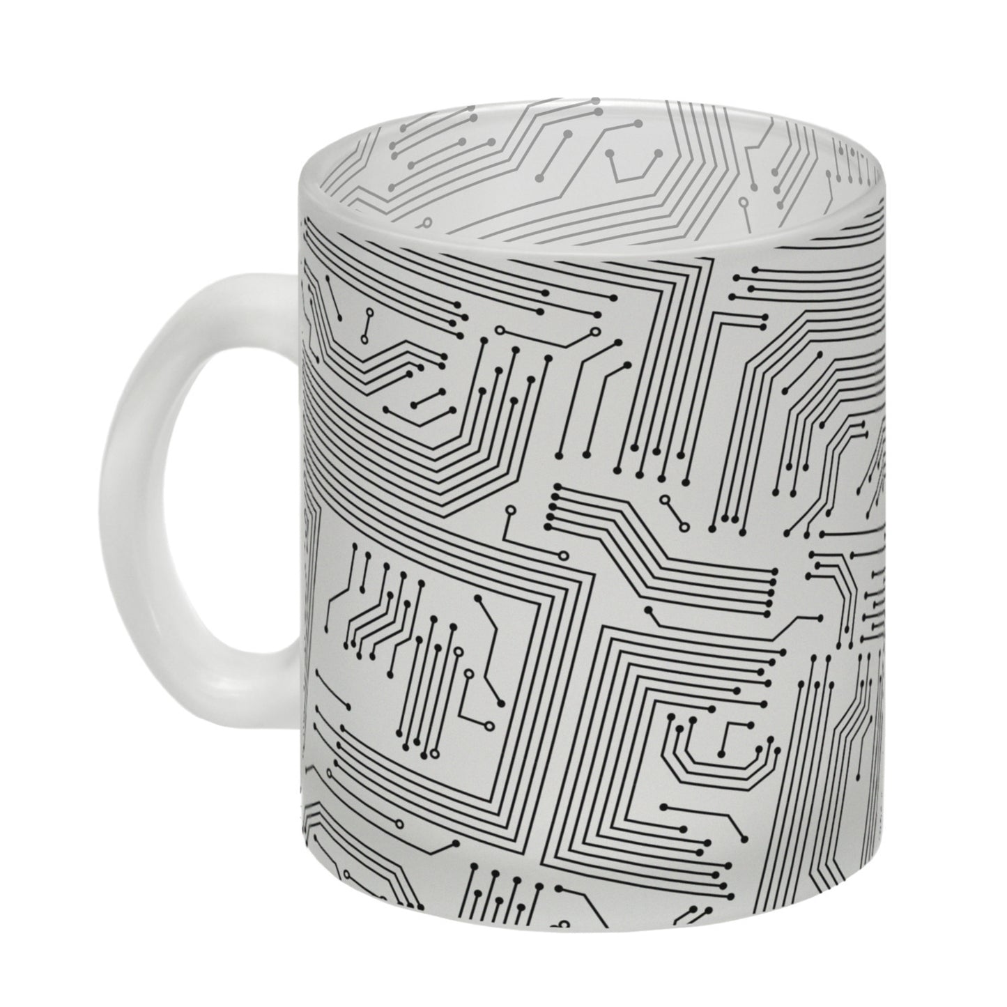 Glas Tasse CPU Motiv - Coffee Processing Unit mit Motherboard Motiv