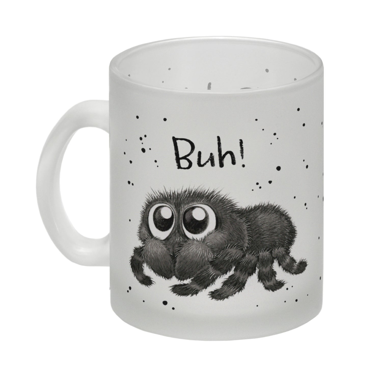 Buh! Flauschige Spinne Glas Tasse