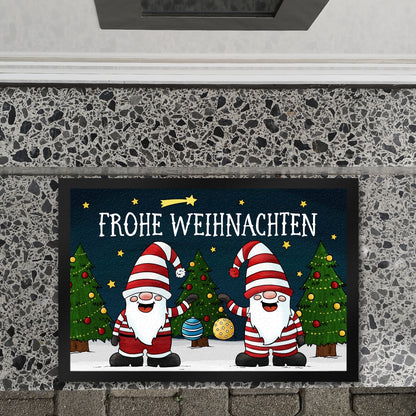 Frohe Weihnachten Fußmatte XL mit Wichtel Motiv