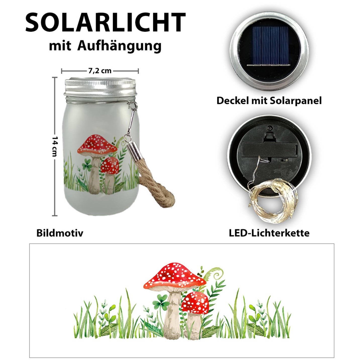 Fliegenpilz Solarlicht im Aquarell-Stil