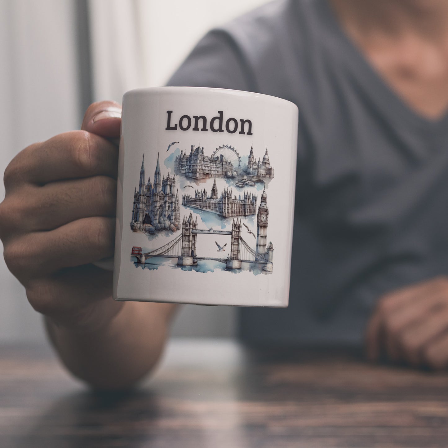 Skyline London Kaffeebecher mit Spruch London