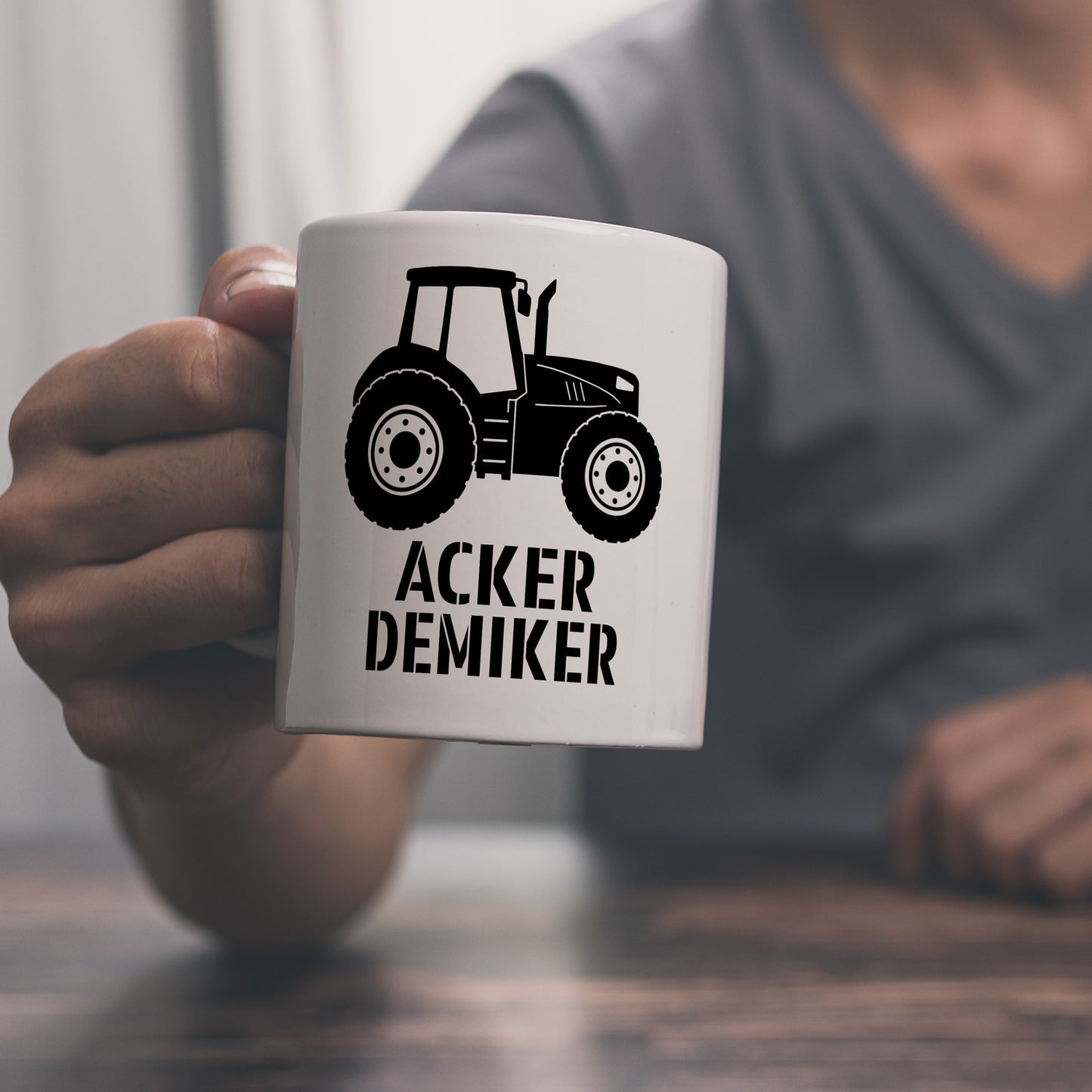 Traktor Kaffeebecher mit Spruch Ackerdemiker