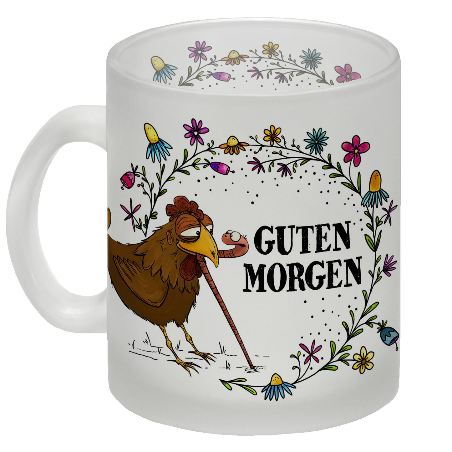 Guten Morgen Glas Tasse mit Huhn Motiv