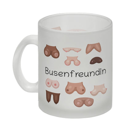 Busenfreundin Glas Tasse mit verschiedenen Brüsten