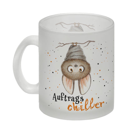 Auftragschiller Glas Tasse mit Fledermaus