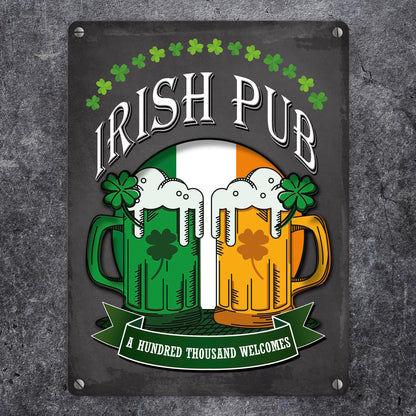 Metallschild mit Irish Pub Motiv