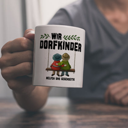 Wir Dorfkinder helfen uns gegenseitig Kaffeebecher