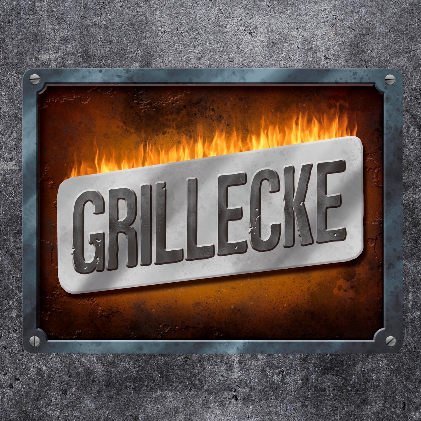 Grillecke Metallschild