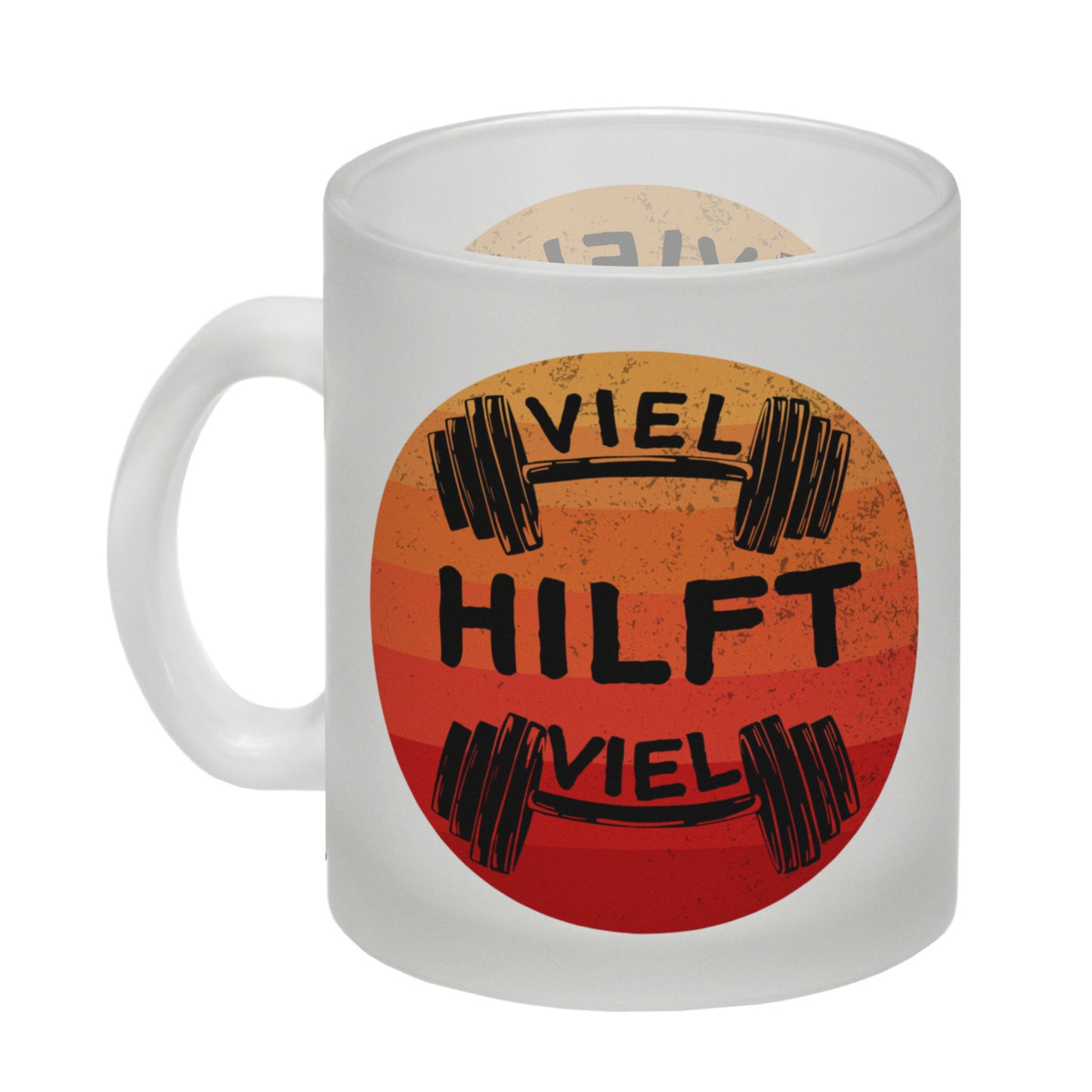 Viel hilft viel Fitness Glas Tasse für Sportler