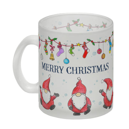 Frohe Weihnachten Glas Tasse mit Weihnachtsmann Motiv