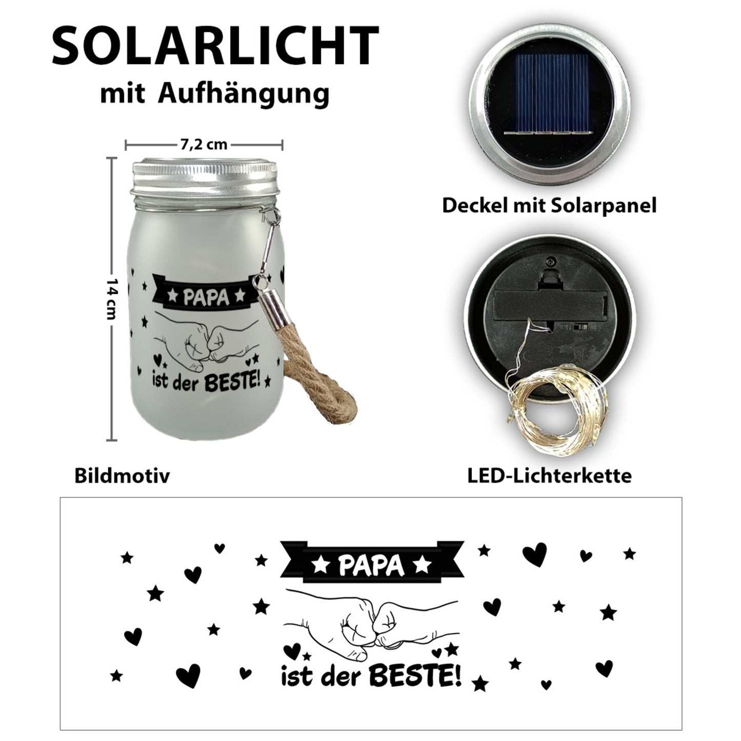 Papa ist der Beste Solarlicht