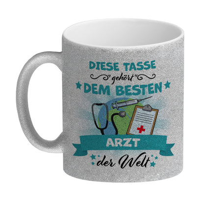 Bester Arzt der Welt Glitzer-Kaffeebecher