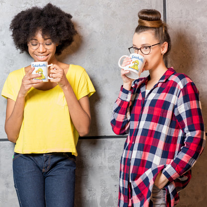 Möwe Kaffeebecher mit Spruch Schietwetter