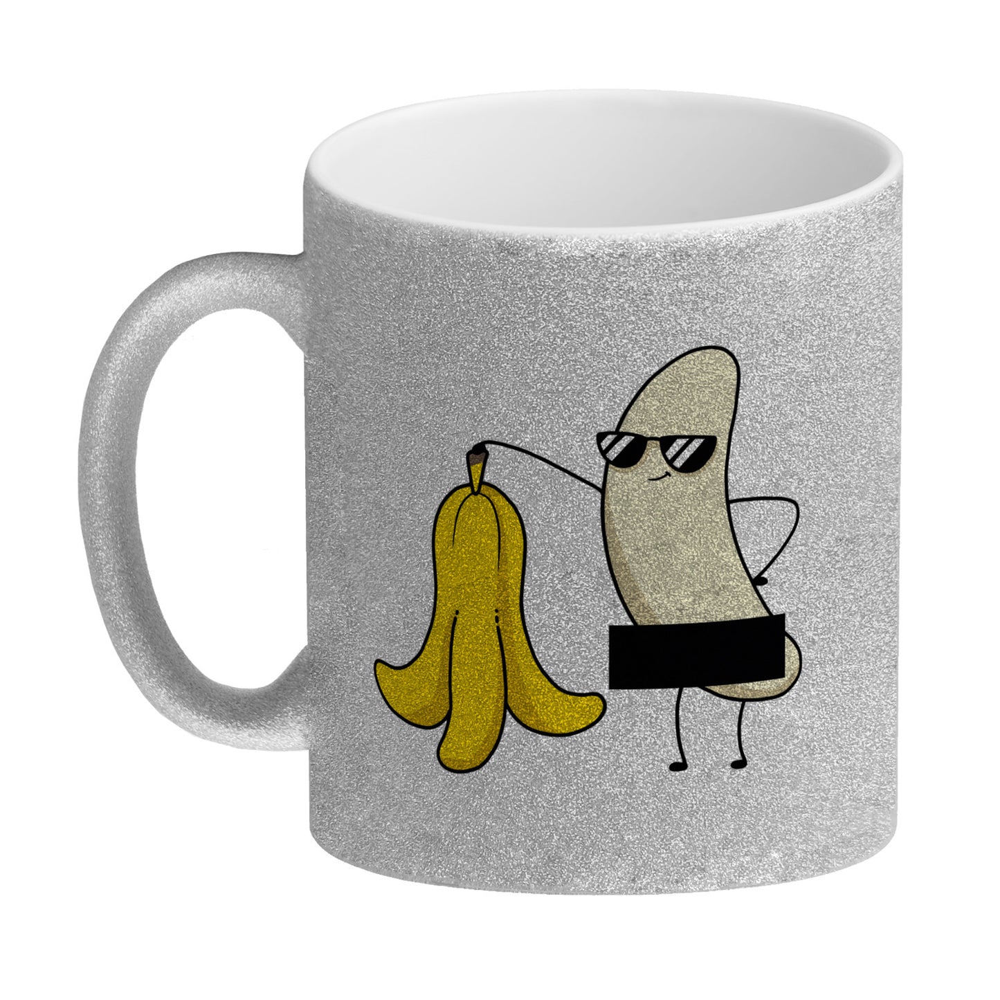 Nackte Banane Glitzer-Kaffeebecher