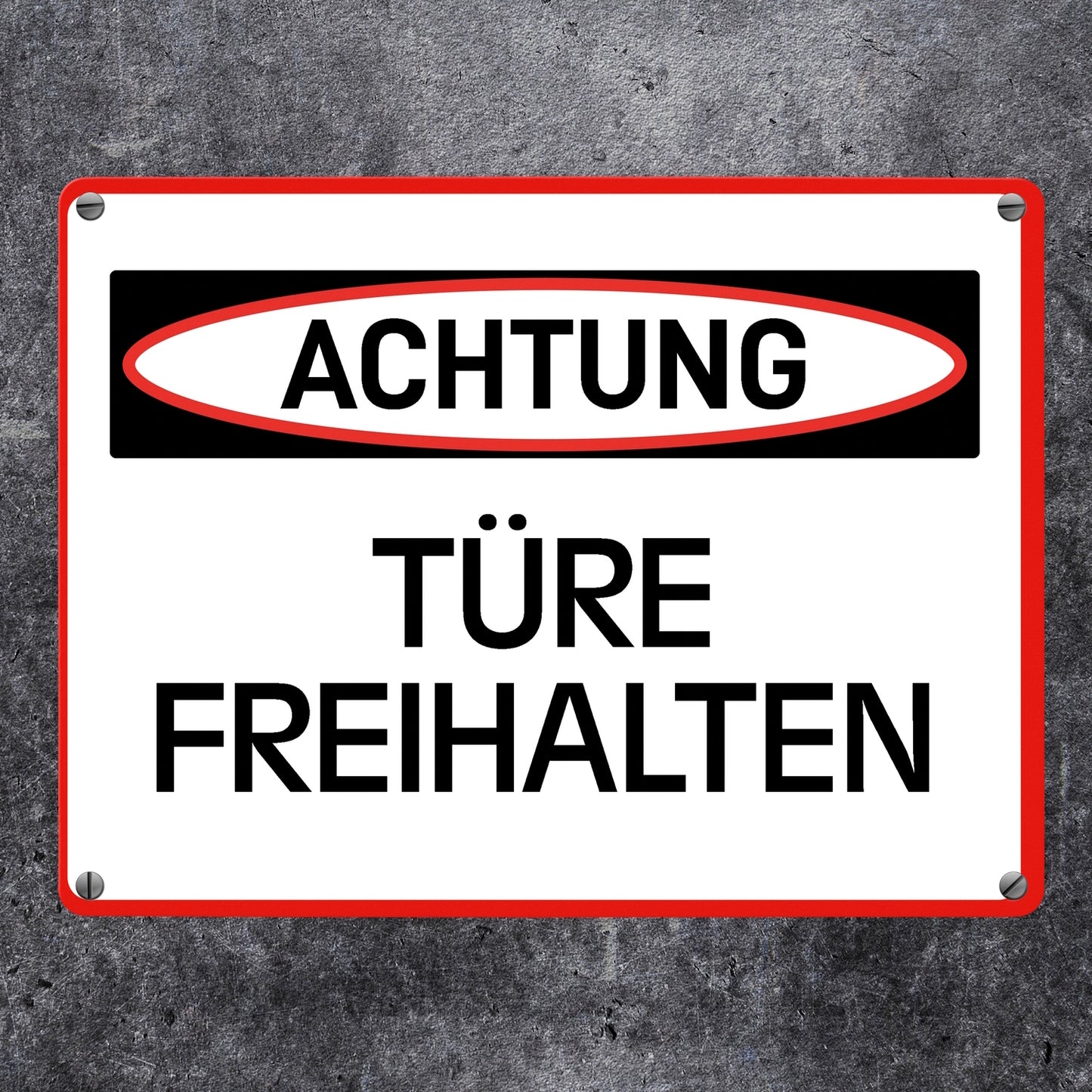 Türe freihalten Warn- und Hinweisschild im modernen Design