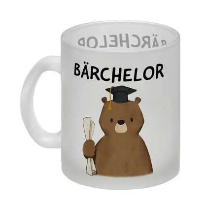 Bär mit Doktorhut Glas Tasse mit Spruch Bärchelor