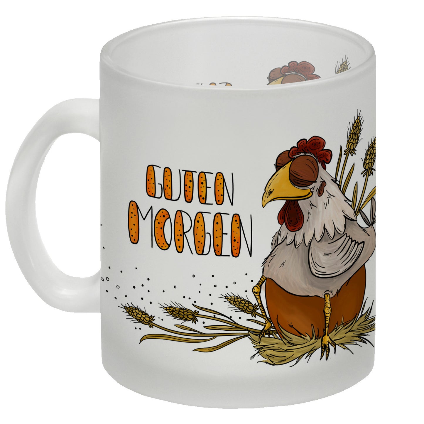 Guten Morgen Glas Tasse mit Huhn Motiv