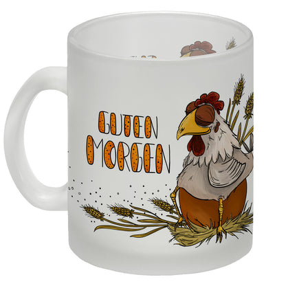 Guten Morgen Glas Tasse mit Huhn Motiv