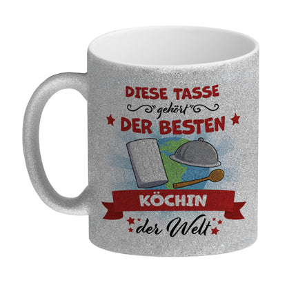 Beste Köchin der Welt Glitzer-Kaffeebecher