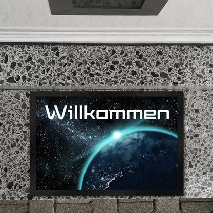 Willkommen im Weltall Fußmatte XL in 40x60 cm mit Weltraummotiv