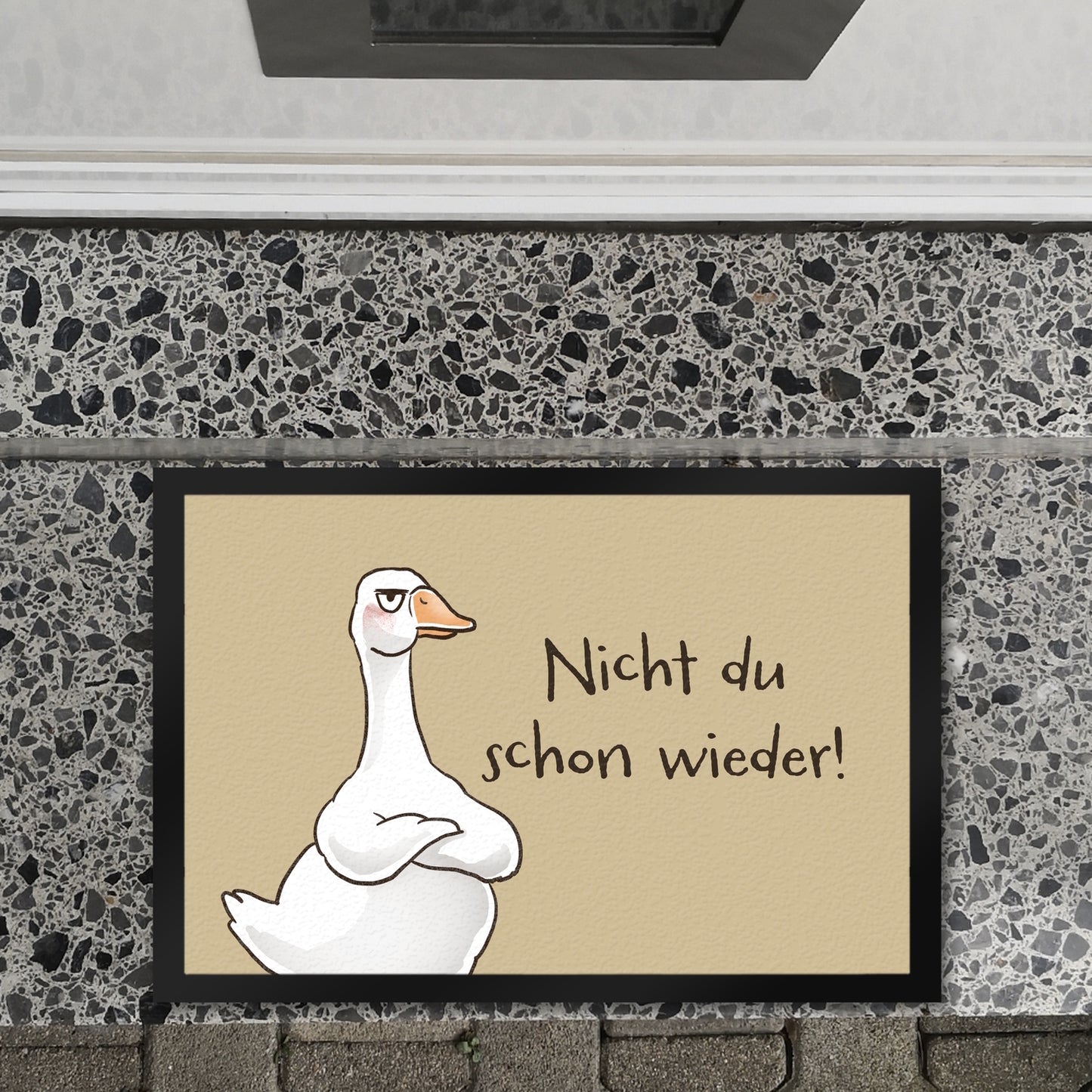 Gilbert die Gans Fußmatte XL in 40x60 cm mit Spruch Nicht du schon wieder