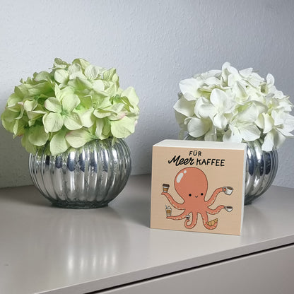 Jelly & Friends Krake Spardose aus Holz mit Spruch Für Meer Kaffee