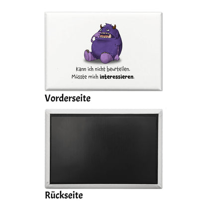 Freches Monster in lila Souvenir Souvenir Magnet mit lustigem Spruch