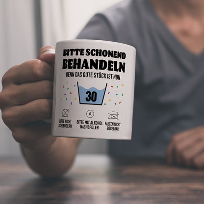 Bitte schonend behandeln - 30. Geburtstag Kaffeebecher