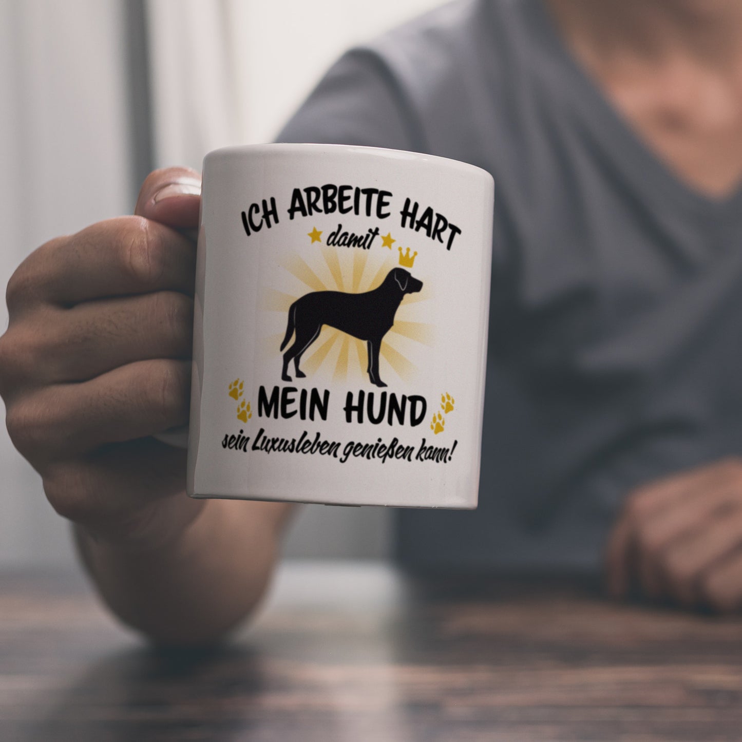 Ich arbeite hart für das Luxusleben meines Hundes Haustier Kaffeebecher