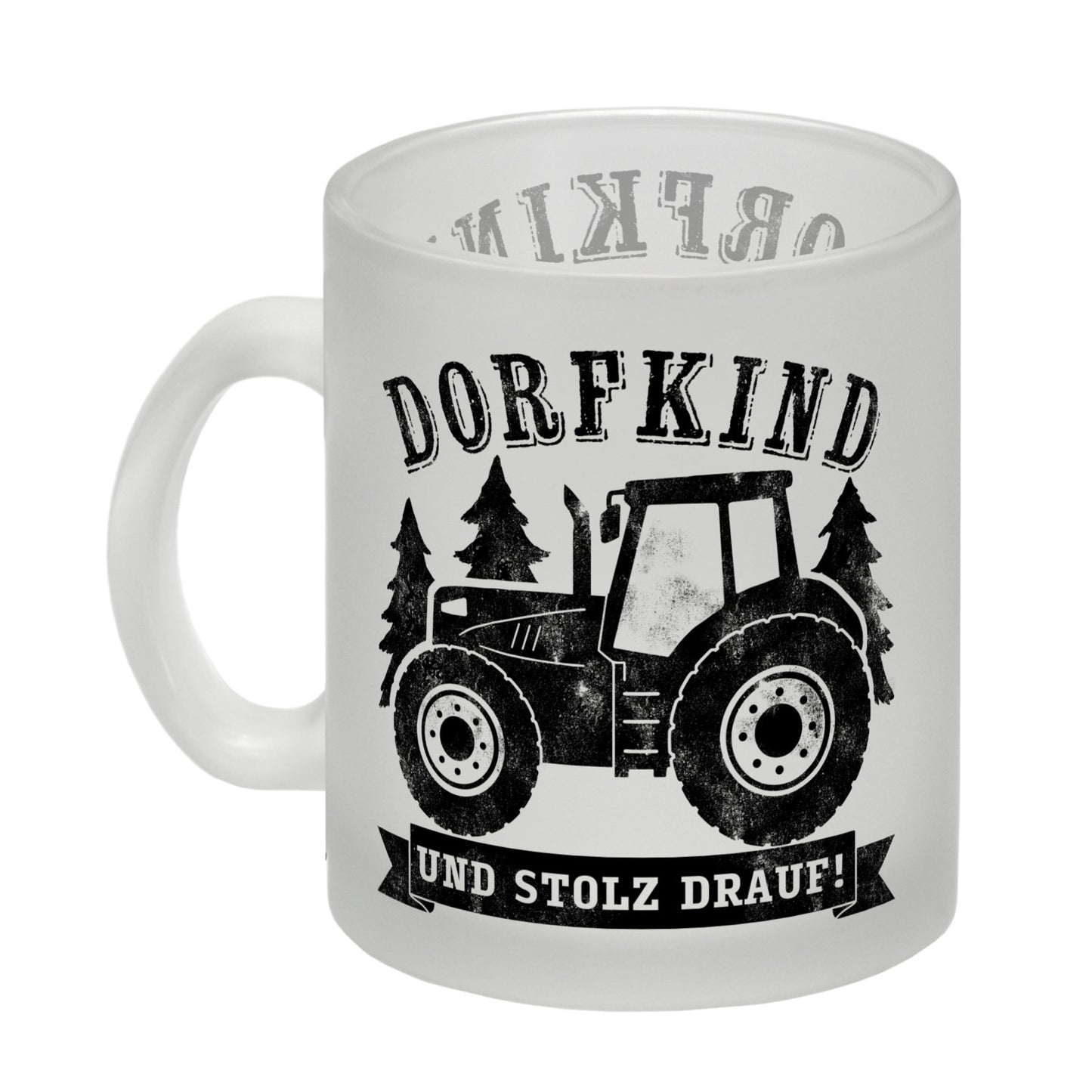 Dorfkind und stolz drauf Trecker Glas Tasse