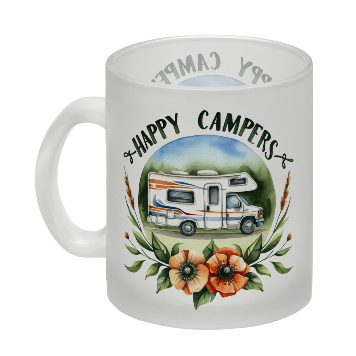 Wohnmobil Happy Campers Glas Tasse