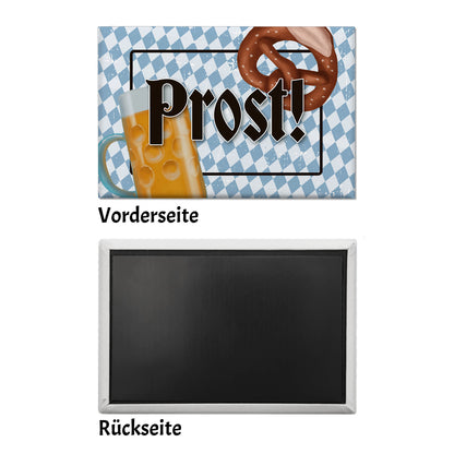 Prost! Souvenir Magnet mit Brezel und Bierkrug