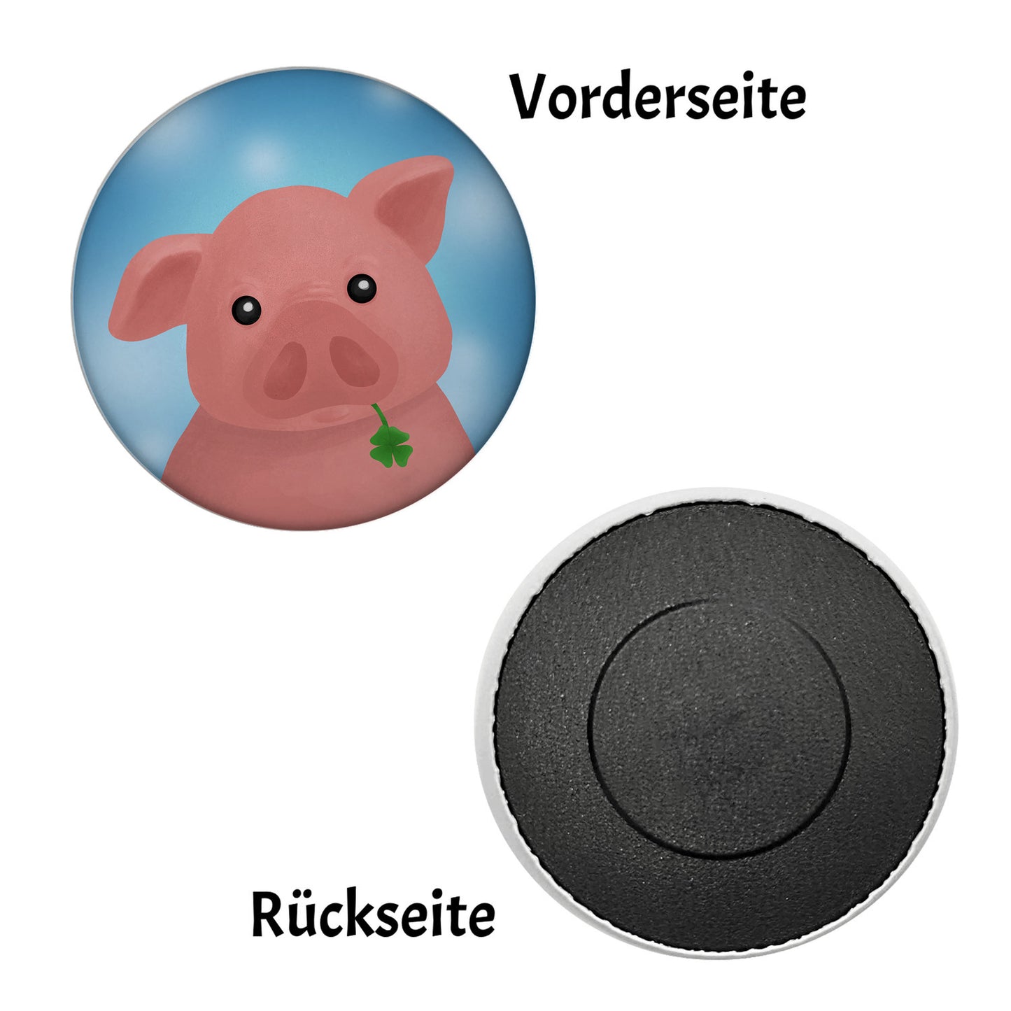 Schweinchen Glücksbringer Magnet rund rund