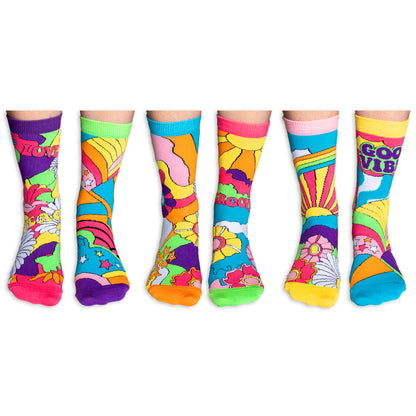 Hippy go Lucky Hippie Oddsocks Socken in 37-42 im 6er Set