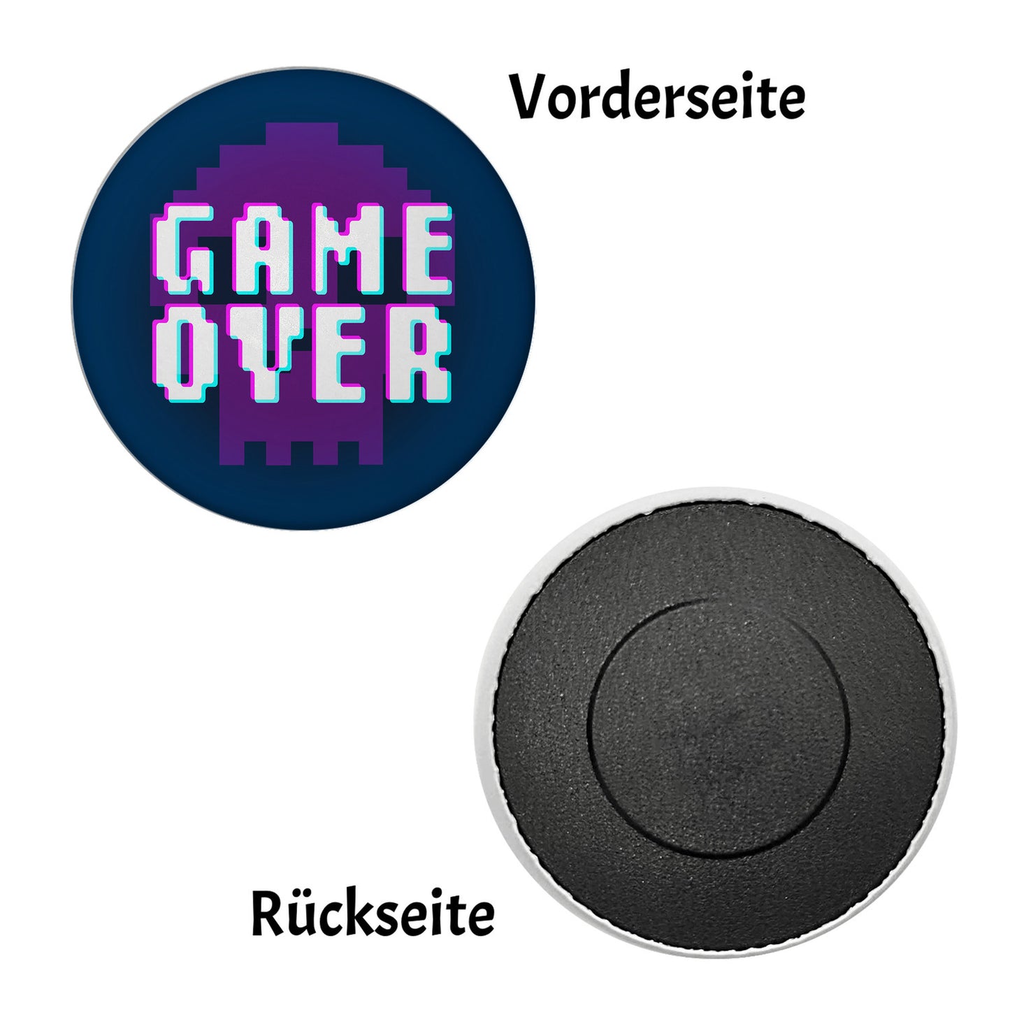 Game Over Totenkopf Magnet rund für Zocker