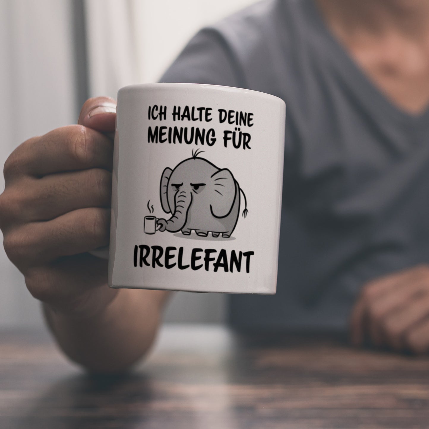 Ich halte deine Meinung für Irrelefant - Elefant Kaffeebecher