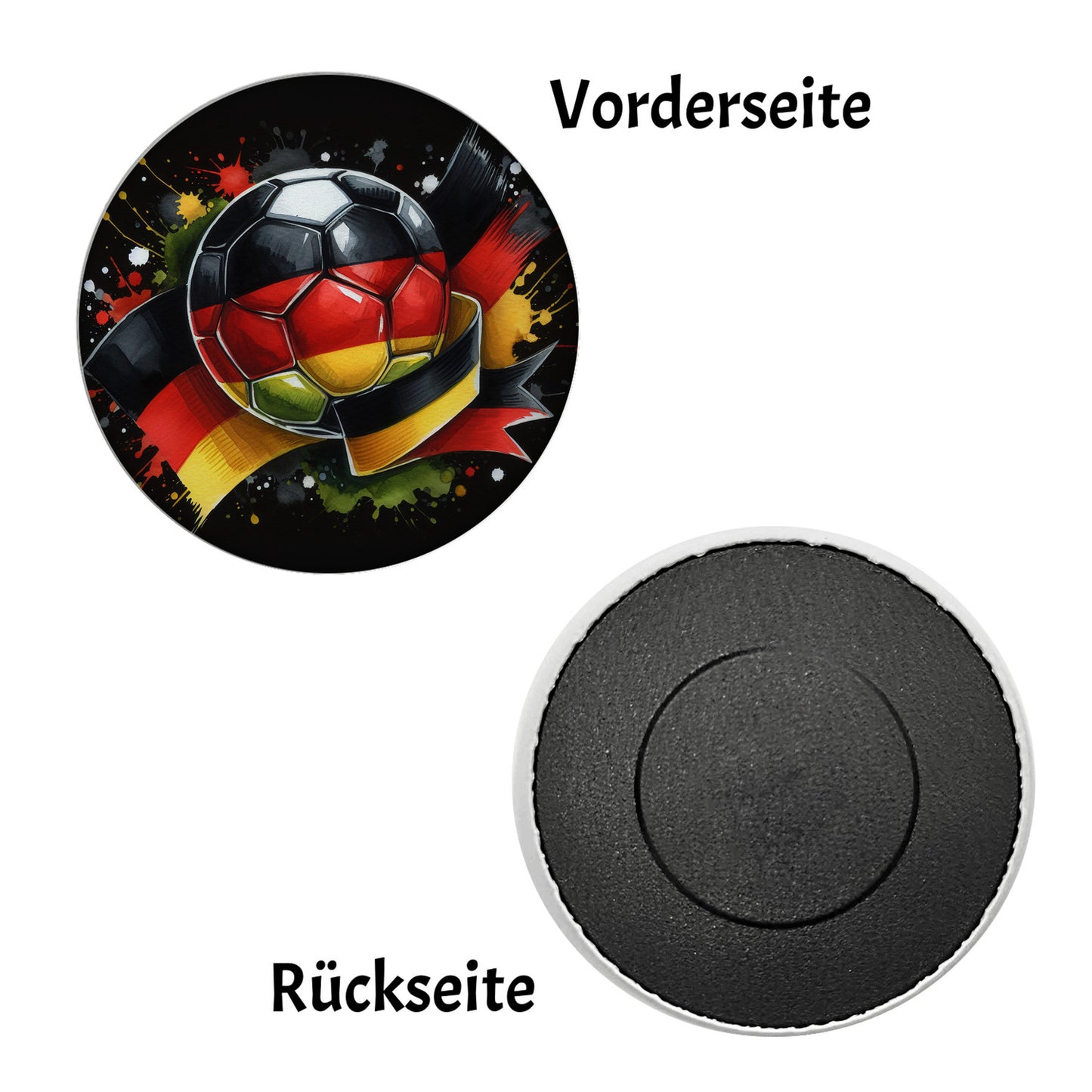 Fußball Deutschland Flagge Magnet rund