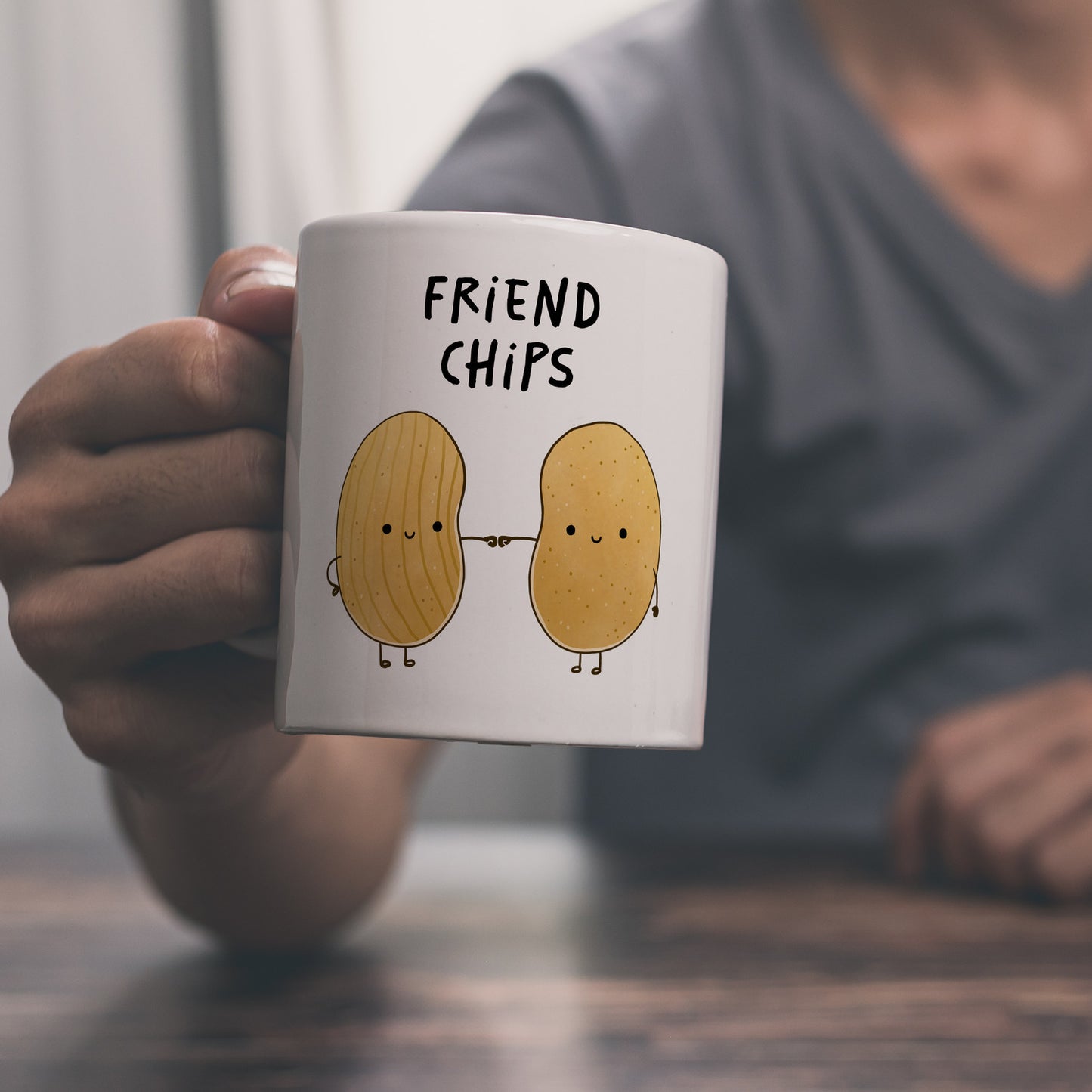 Chips Freundschaft Kaffeebecher mit Spruch Friendchips