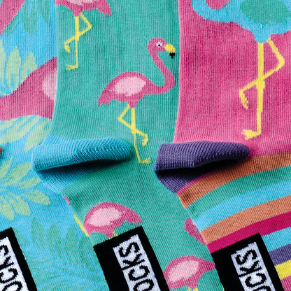 Verrückte Socken Oddsocks Flamingo für Mädchen im 3er Set