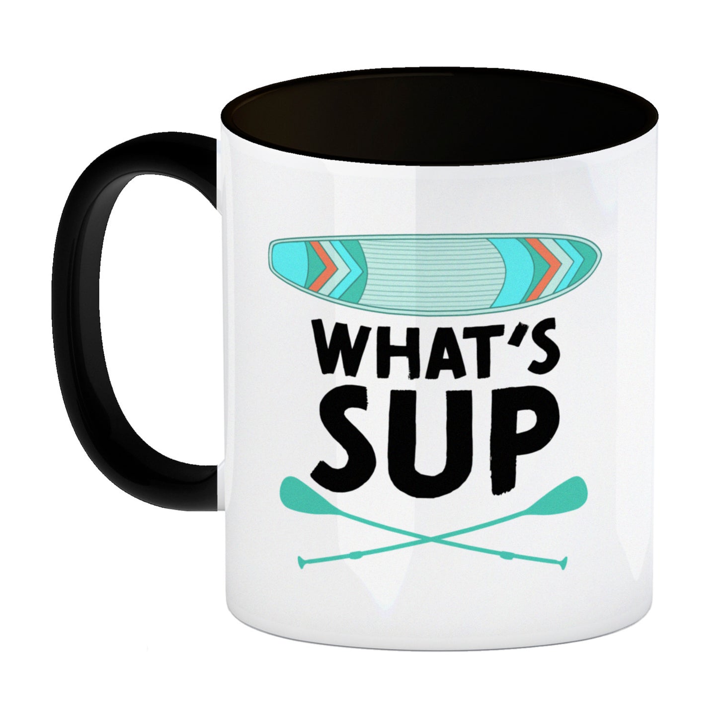 What's sup Kaffeebecher Schwarz für stand up paddler