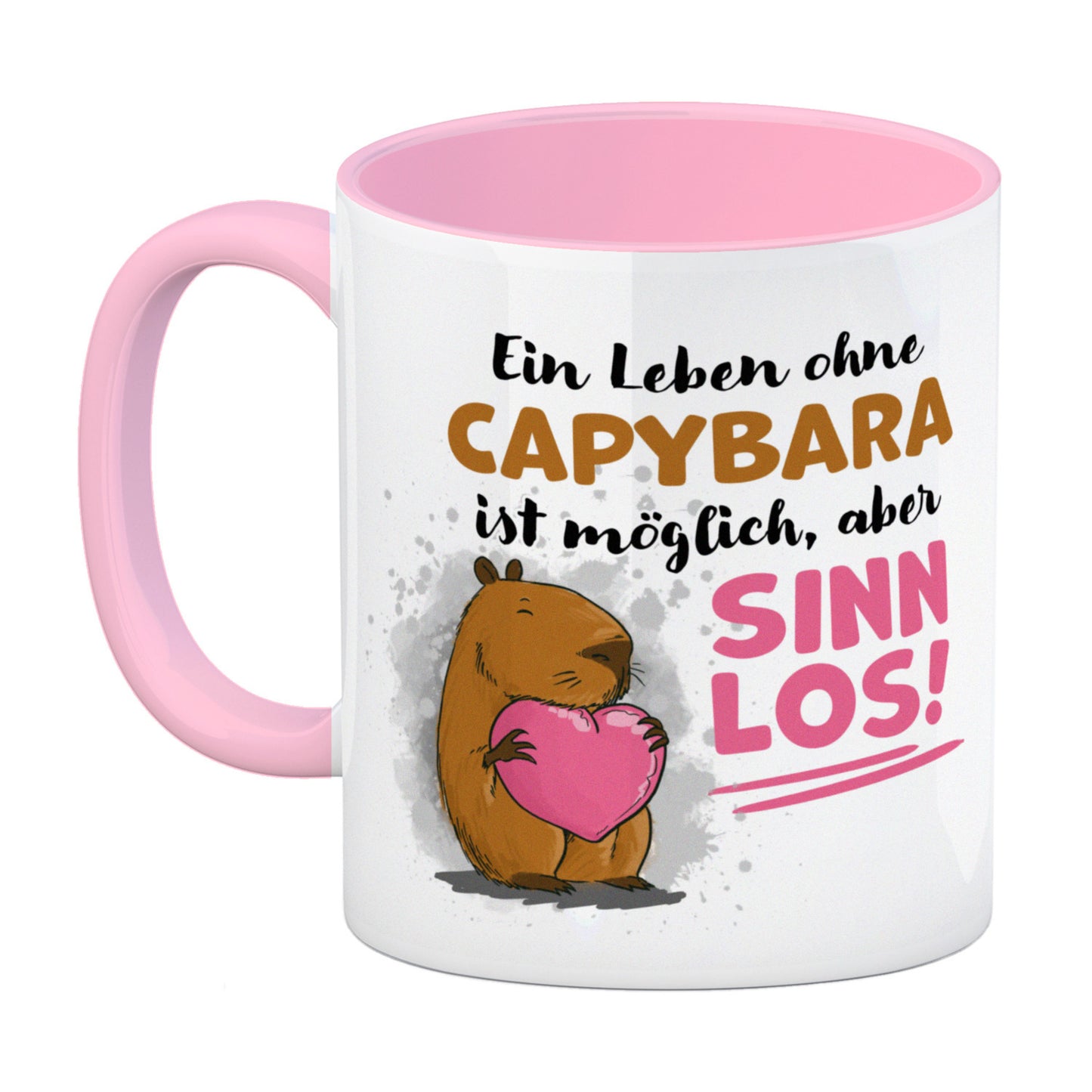 Ein Leben ohne Capybara ist möglich, aber sinnlos Kaffeebecher in rosa