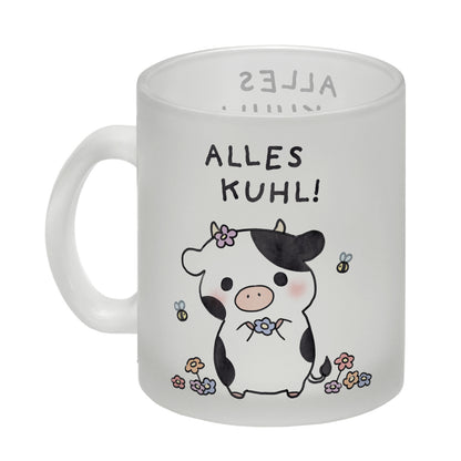 Kuh Glas Tasse mit Spruch Alles Kuhl