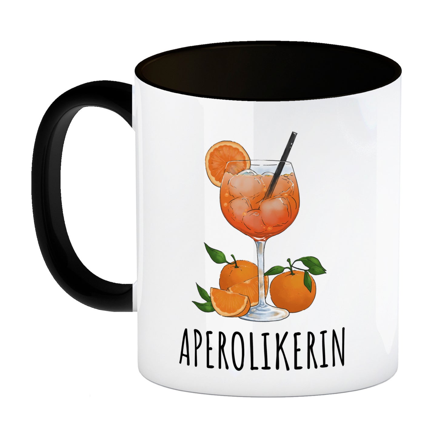 Aperolikerin Aperol Spritz Kaffeebecher in schwarz