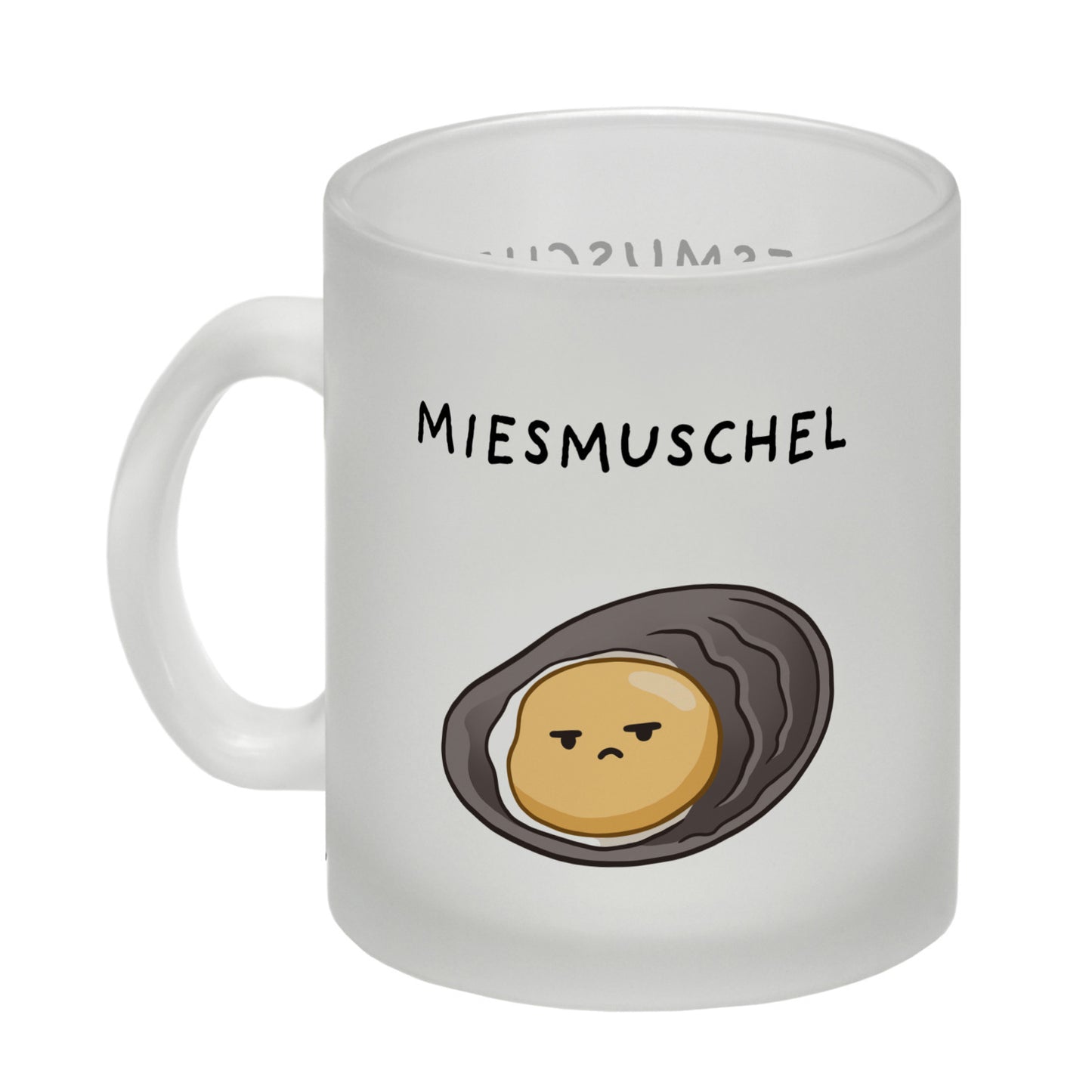 Jelly & Friends Muschel Glas Tasse mit Spruch Miesmuschel