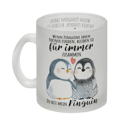 Pinguin Glas Tasse mit Spruch Du bist mein ewiger Pinguin