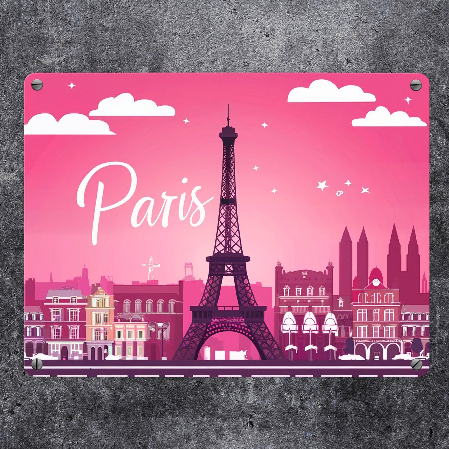 Paris Skyline Metallschild in 15x20 cm