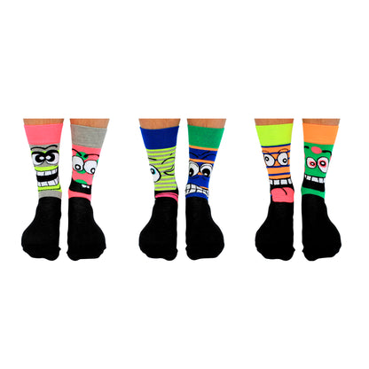 Feierabend Gesichter Oddsocks Socken in 39-46 im 6er Set